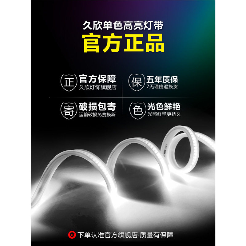 220V户外防水超亮暖光LED灯带