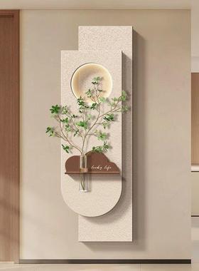 培绿植水玄关装饰奶油风入户XMK正对面立体砂岩走挂画客厅画廊壁