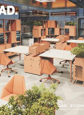 G251AD简约现代办椅公室桌组合职员工位人面双面对四六卡座隔断屏