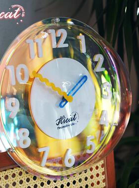 202创5意炫彩风钟表挂钟厅家客泡泡挂摆两用用网红轻LIN20274奢个