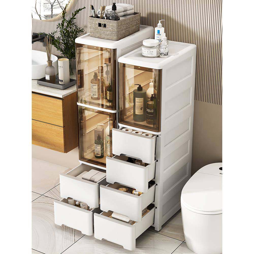 ?物浴2室Fh($%px}夹缝纳柜抽屉式塑料储柜家用为卫生间0/35收宽缝