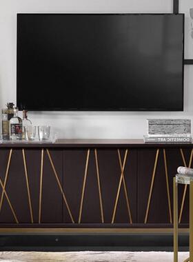 美式新板古典客厅实木电柜现代奢TBY简约餐边柜样视房酒店轻装饰