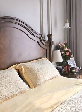 ly220402式美式木床1.8米乡村柏木广州床米双人床简约单人实床1.5