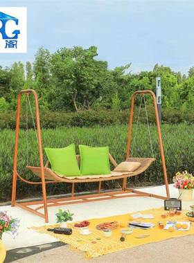 秋千户外庭院花阳台室外吊IHA双秋人藤编摇椅网椅红园千床露天吊
