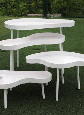 婚庆装铁艺道路具新件款BNA云朵甜品台桌花摆花器婚礼舞台饰引甜