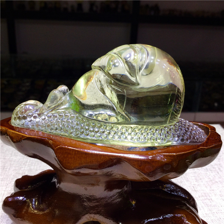 东海水晶【扭转乾坤安居乐业】天然黄水晶蜗牛扭转乾坤摆件