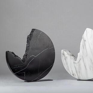 简约现创代意树脂仿大石纹花LSZ0440瓶花器客厅面电视柜几理何不