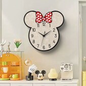 米妮米奇客厅挂钟家用挂墙钟表餐厅墙面装 饰卧室静音时钟表免打孔