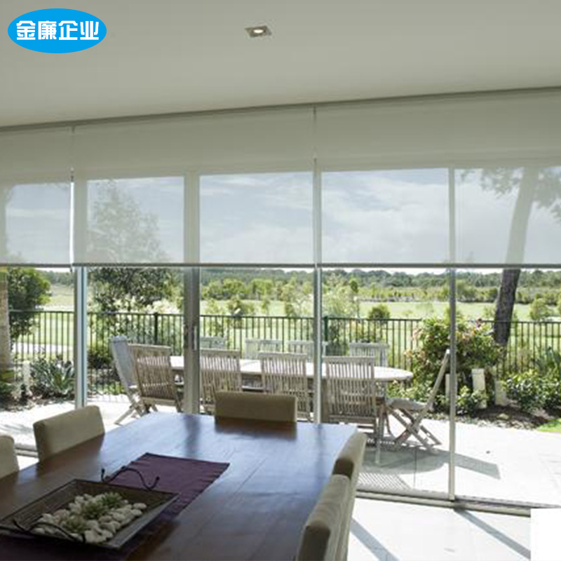 遮阳透景办公室窗帘卷拉式 半遮光阳台加厚阻燃防火卷帘卷轴升降