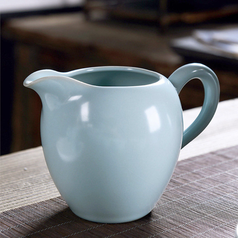 汝窑公道杯陶瓷茶海开片可养功夫茶具茶道配件分茶器公平杯大容量