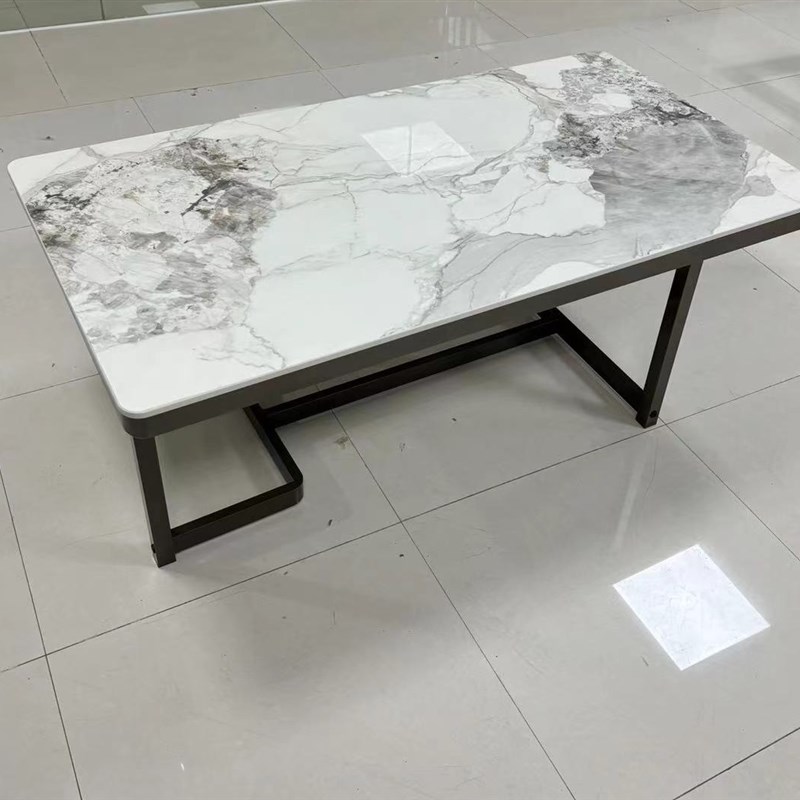 办公室茶几接待商务区小户型茶几亮光岩板茶几 1.3米长几