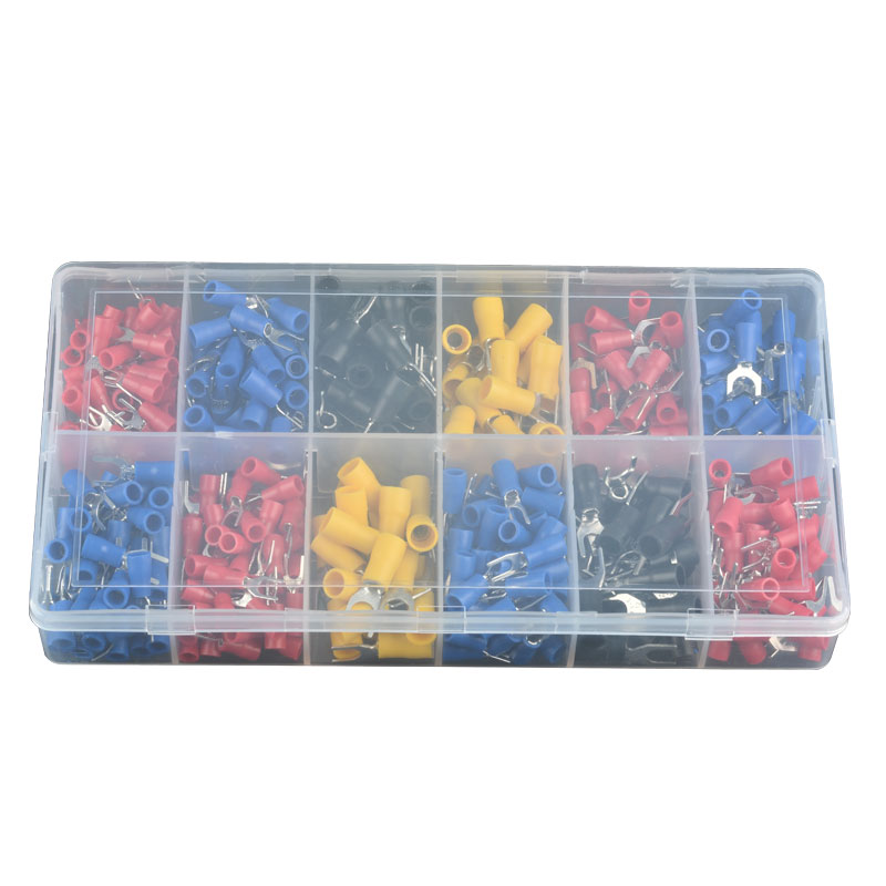 SV预绝缘冷压端子 U型叉型铜鼻子拔插式电线铜接头合1盒装30只