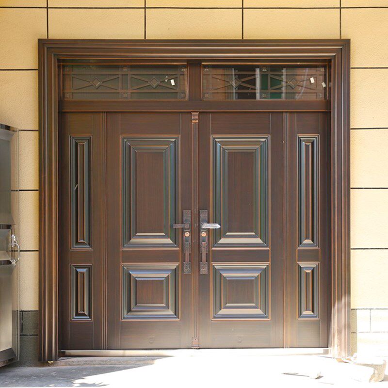 锌合金别墅大门农村自建房进户门庭院入户防盗家用乡村堂屋双开门