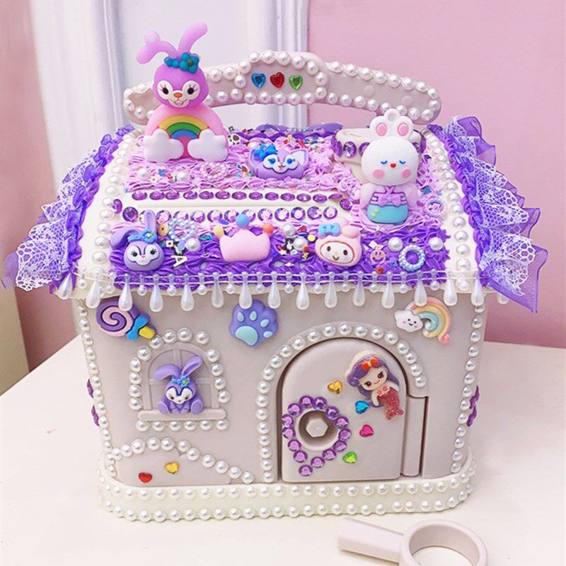 可瑞乐奇妙蘑菇屋奶油胶存钱罐旋转木马儿童益智DIY女孩手工玩具