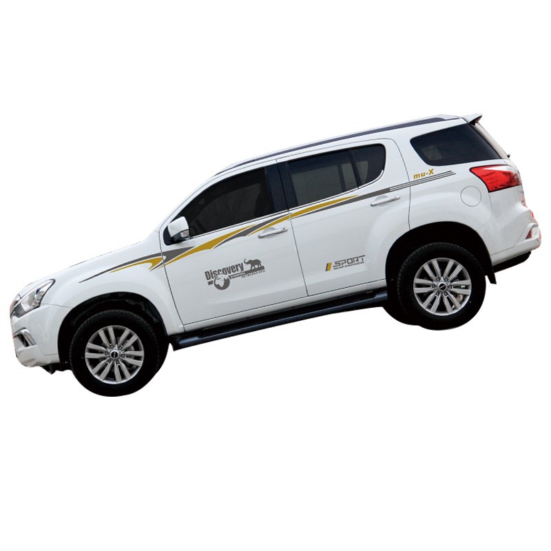 适用mu-X牧游侠改装车身车贴腰线车门贴纸汽车拉花外饰品彩条