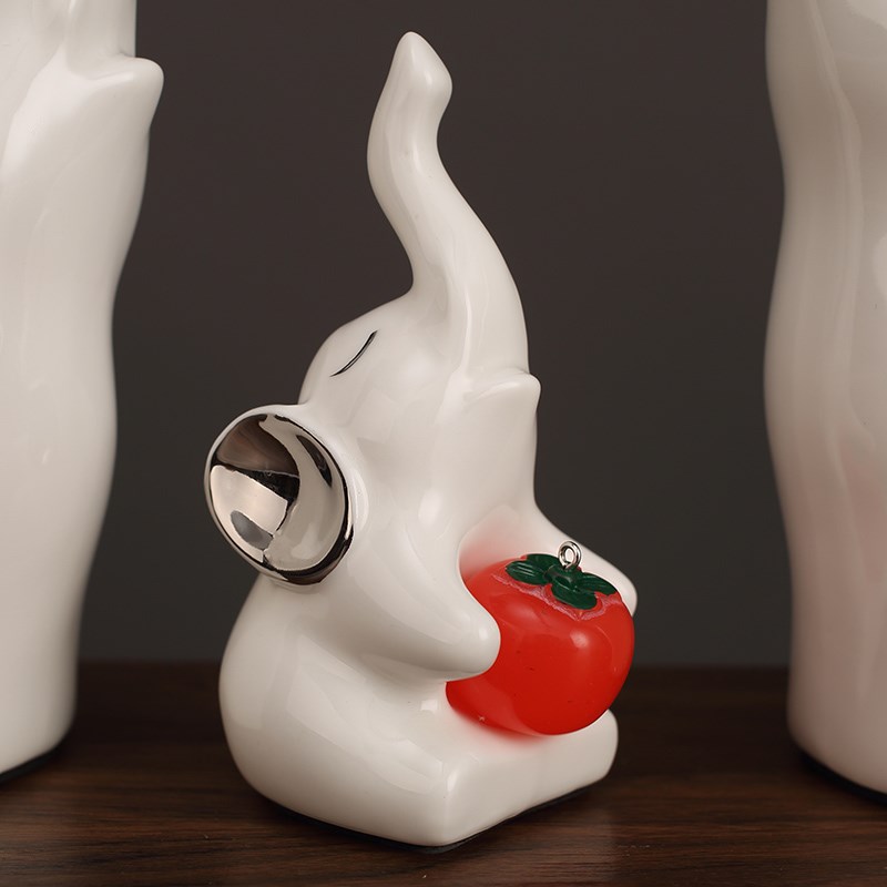 三口之家亲子大象摆件电镀高档家居客厅入户玄关酒柜电视柜装饰品