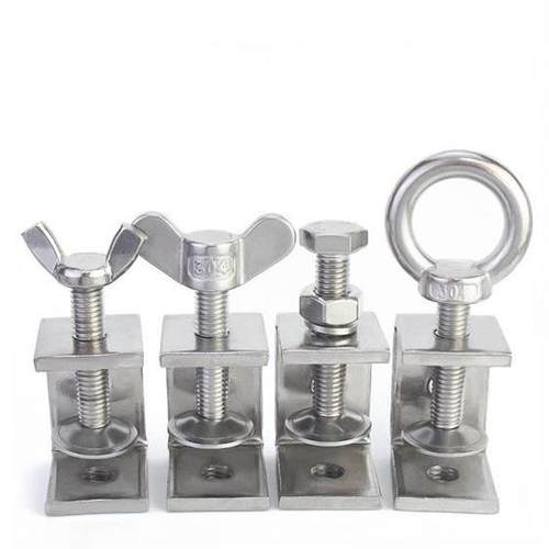 304不锈钢老虎卡子 U型夹C型夹钢管固定器方形夹具手拧吊环夹紧器