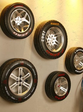 复古怀旧工业风创意立体铁艺轮胎装饰壁挂酒吧网咖餐厅墙面装饰品