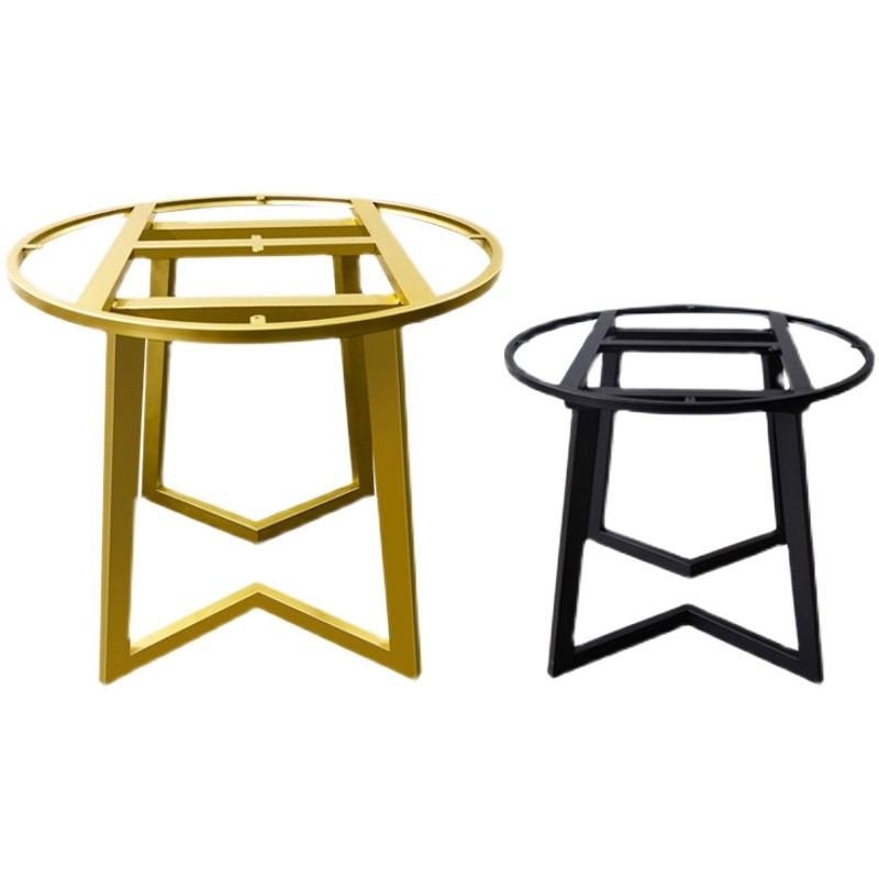 定制铁艺茶几架餐桌桌腿支架圆形沙发简约岩板小边几桌脚底座