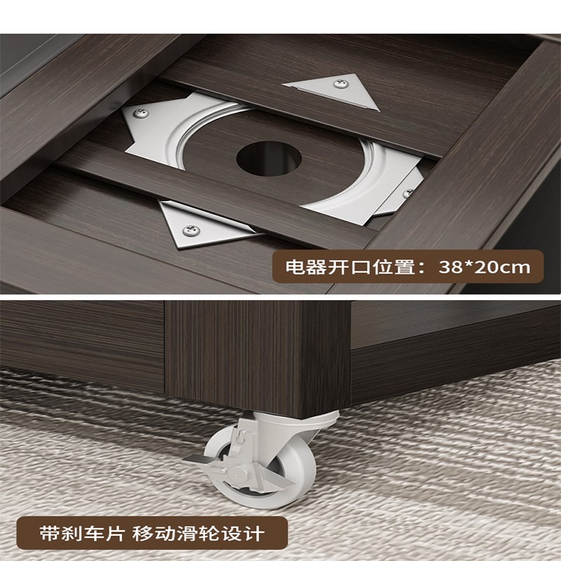 阳台旋转茶桌椅茶柜可移动茶台小型家用办公干泡茶台两用茶几