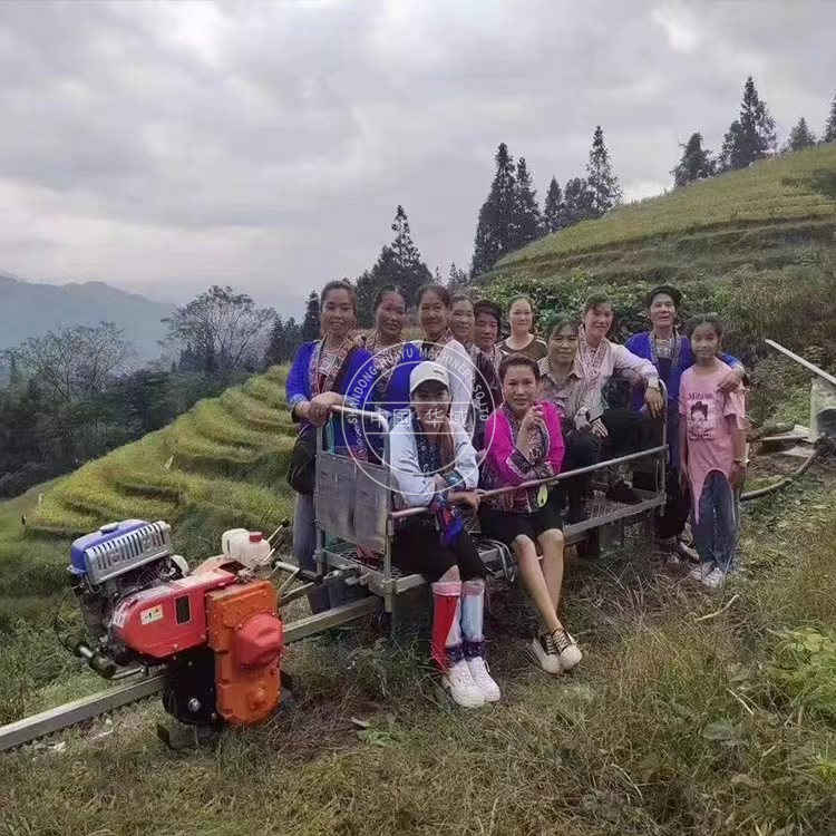 农用自走式单轨运输车山地果园单轨运输机山上运输轨道爬山坡火车