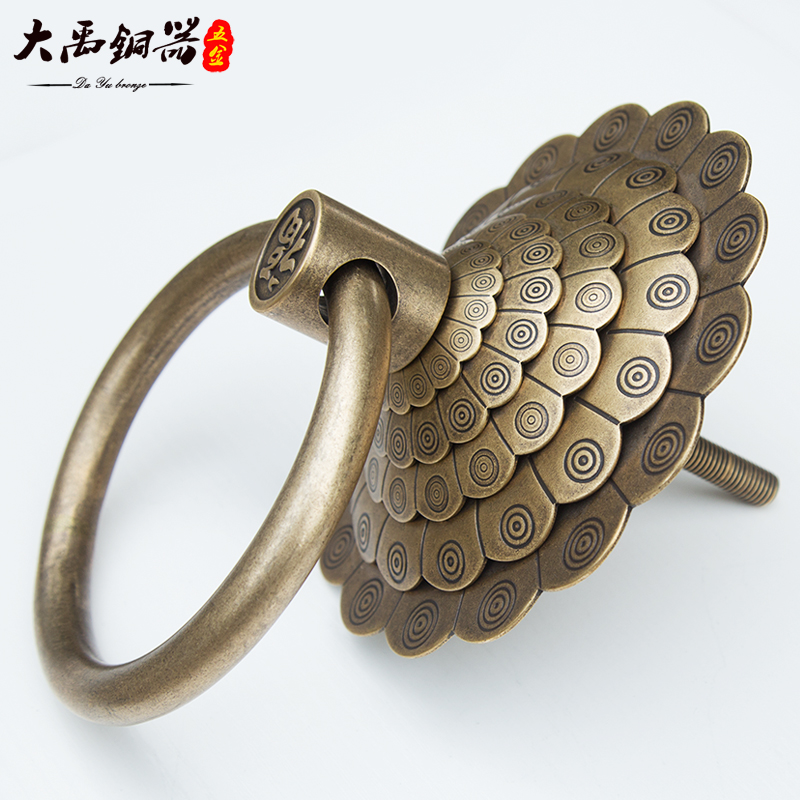 门环拉手铜门环中式大门拉手仿古老式木门装饰复古古铜拉环门把手