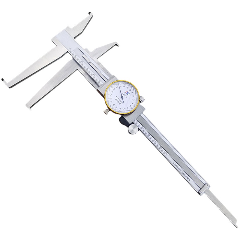 桂林精密钩沟上下爪带表内沟槽卡尺9-1 200mm长爪内测高精度