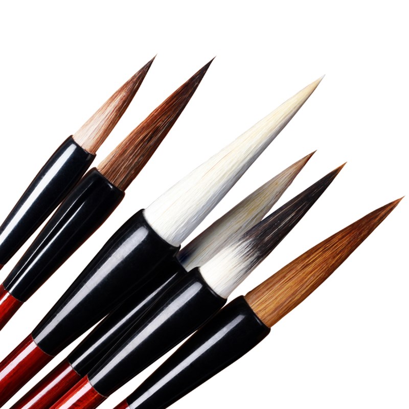 寒阳阁毛笔装礼盒兼毫羊毫狼毫7支装毛笔书法绘画文房用品