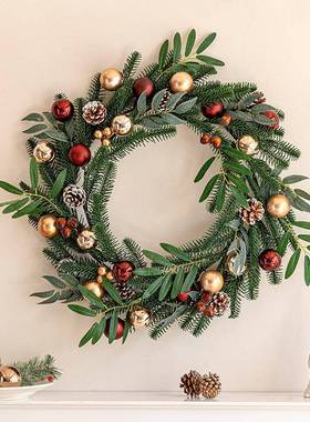 圣诞节挂装饰品圣诞花环门挂藤店条挂件饰酒商场氛围83510场布置