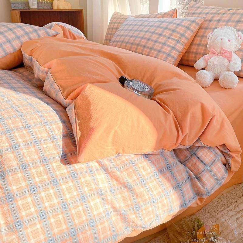 子纯EX250816棉水洗被套格单件棉150200x230全x棉被罩宿舍床单双,床上用品,学生床品套件,淘宝优惠券,粉丝福利购,淘宝优惠卷