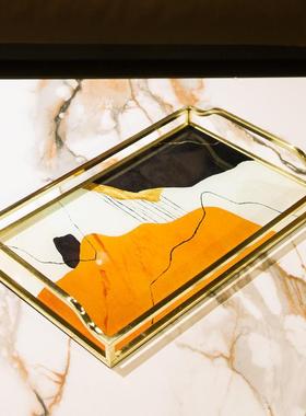 B191K收9K现代轻奢致托摆件家用样盘板房客厅茶几茶盘桌面精纳长