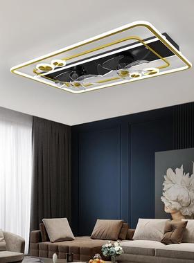 体长方客厅风扇灯现代简约铝材电扇JS18096灯20奢25新款轻风形扇