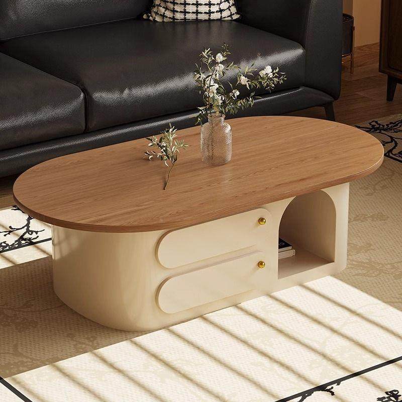 b厅ky法式原木风木几客家用现287茶代简约实圆形茶几桌