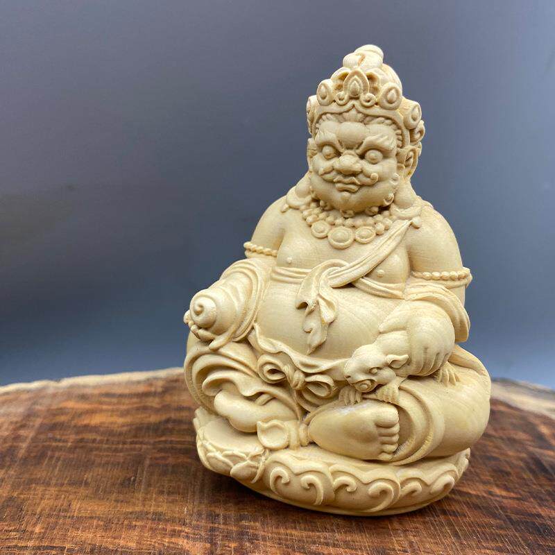 物黄杨木雕刻家居装饰财摆件拉母藏佛黄神巴车载实木FVE人工艺品