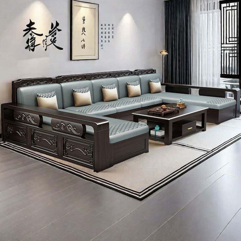 新中式紫金檀木实木沙发现代简约小户型家用客厅储物冬