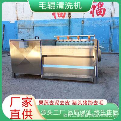 大产量高速萝卜花生清洗机 毛刷地瓜去皮清洗机 红薯毛辊清洗设备