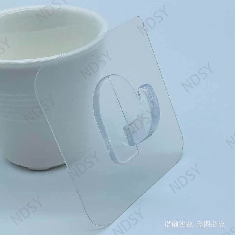 新款亚克力背胶粘贴33737家透明牛钩角用后浴室厨房免打门孔挂钩