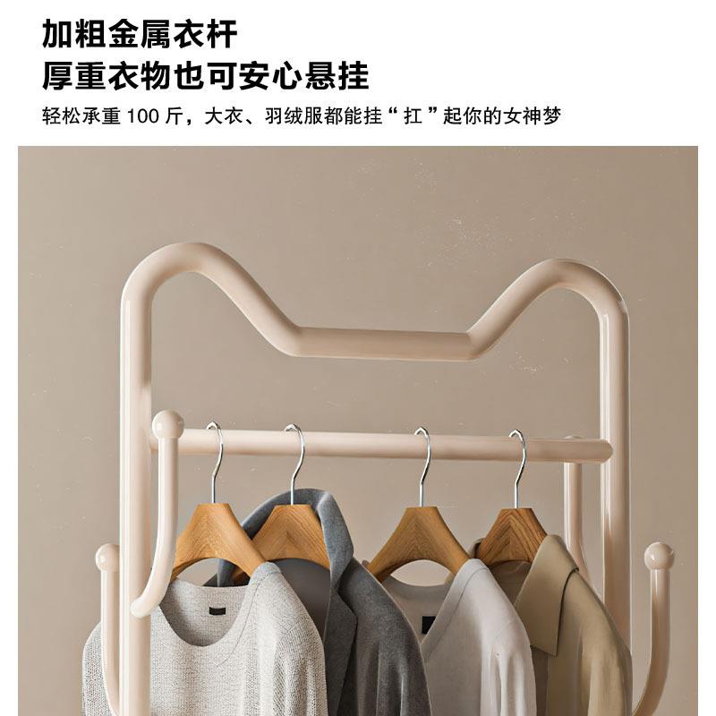 可移动猫网格置物架衣帽间奢简易挂衣架卧室轻地多耳功D100能衣帽