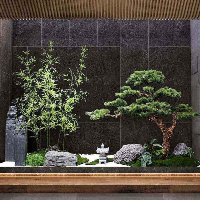 客植仿144真树大型假树新中式罗松汉迎松绿造景玄关橱窗景观黑松