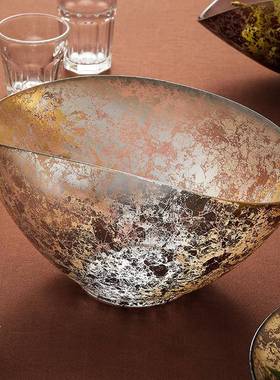 土耳其进口ARDA水CAM金箔斗欧盘式手果工创意146玻璃装饰食物果盘