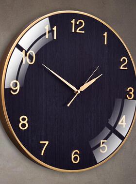 新中式实木静音挂轻ZUU奢厅大气挂表家用大钟气时客钟英墙壁现代