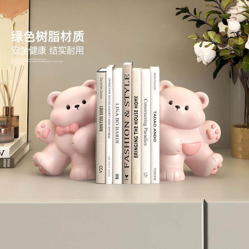 创意熊书挡桌面摆饰件装客厅关书房书zls20240立办玄公桌品家居办