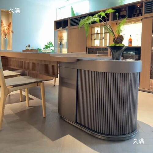 新式0茶台轻YLI中奢感黑胡桃茶木实木泡桌椅组合225新款