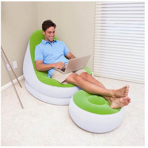 Bestwy7a503无品牌/植绒充5气沙发懒人沙发单脚人阳台午睡卧室宿