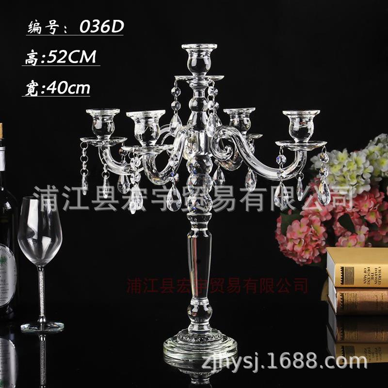 五欧式奢华实装惠水蜡烛台婚QUA庆婚礼样板房饰摆件装头饰品现晶