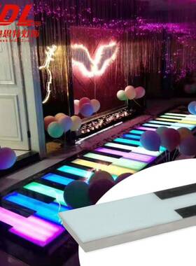 LED钢琴感网ZQV应发声板灯发光琴键楼梯台阶地砖灯红音脚乐踩地灯
