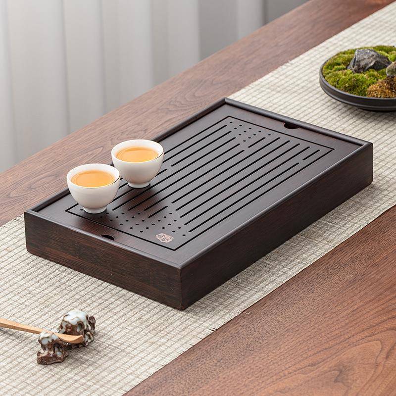 轻奢楠竹3.8楠竹公用办小型茶具茶盘沥储水式茶家水具日式茶海茶