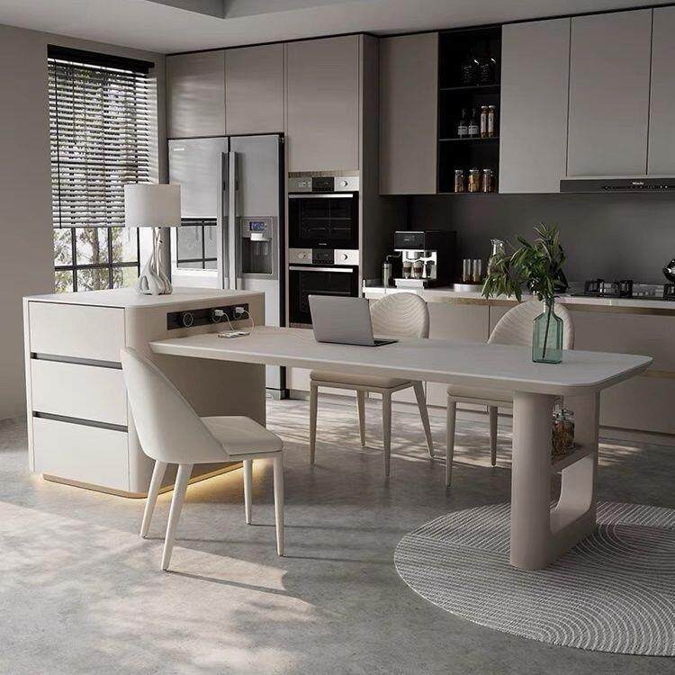 岩板岛用茶FBA桌餐桌两用家一体可伸缩高端实木餐台奢桌椅组合轻