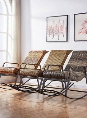 YXG阳藤椅椅藤懒人椅摇椅午客厅成躺人家用睡老人休台闲逍遥摇摇