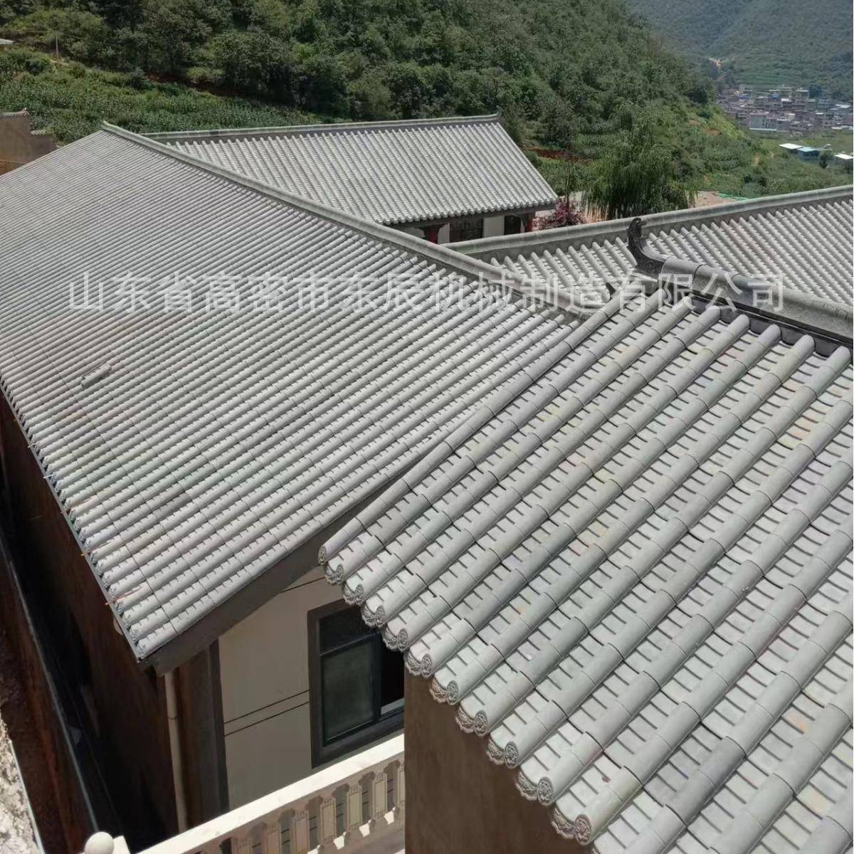 村旧房改仿古体造建房新型仿古系一体水泥AUE屋面瓦机农械设备